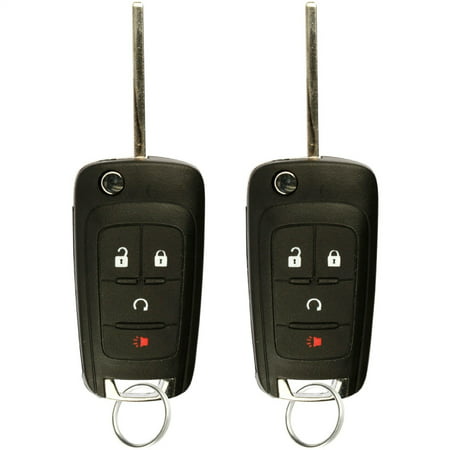 2 PACK KeylessOption Keyless Entry Remote Control Car Uncut Flip Key Fob Replacement OHT01060512 for 2010-2016 Chevy Equinox Impala Sonic GMC