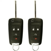 2 PACK KeylessOption Keyless Entry Remote Control Car Uncut Flip Key Fob Replacement OHT01060512 for 2010-2016 Chevy Equinox Impala Sonic GMC Terrain