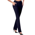 thumbnail image 2 of Pantalon Évasé Ajusté Extensible Tricoté Uni pour Femmes, 2 of 9