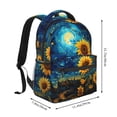 thumbnail image 2 of Pofeuu Vintage Starry Sky Sunflower Print Backpack for Men and Women - Basic Bookbag Casual Daypack Backpacks for College Work Travel-One Size, 2 of 5