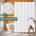 thumbnail image 6 of Inosoo Waterproof Fabric Shower Curtain Liner, 72x72 Cloth Shower Curtain Bathroom Set with Hooks, White, 6 of 9