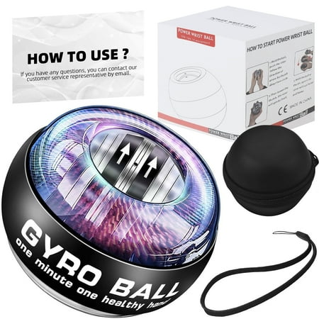 Torque Ball Hand Exerciser, Grip Strength Trainer, Forearm Strengthener, Wrist Power Gyro Ball, Hand Strengthening Devices, Wrist Strengthener, Finger Exerciser, Auto-Start Colorful Lighting