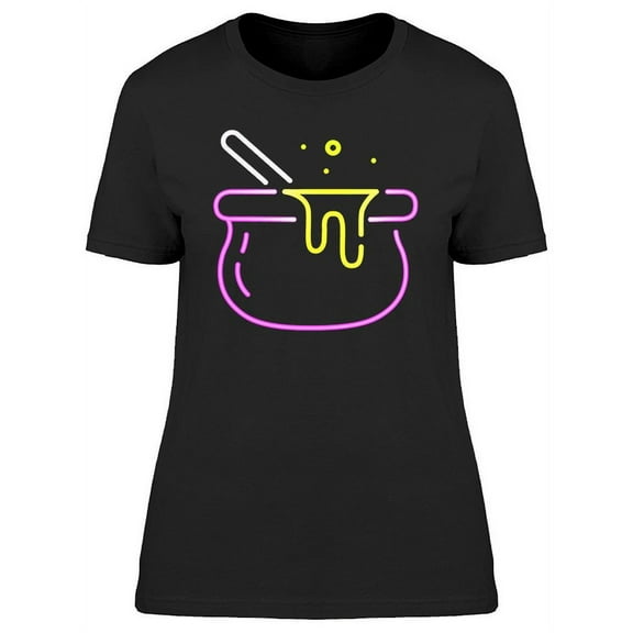 Witches Bowler Neon Sign T-Shirt Women -Image by Shutterstock, Female XX-Large