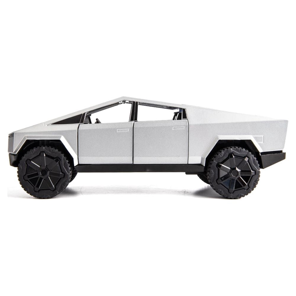 BDTCTK 1/24 Compatible for Cybertruck Electric Pick-Up Truck Model Car, Zinc Alloy Pull Back Toy Car with Sound and Light for Kids Boy Girl(silver)