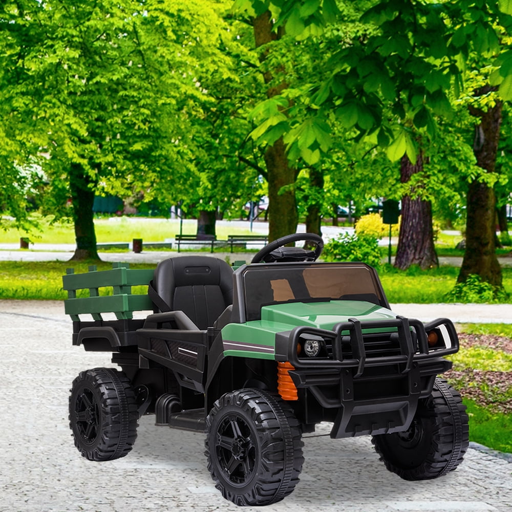 Kids Ride on UTV, 12V RideOn Truck Cars with Trailer, RideOn Truck