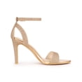 thumbnail image 3 of BLISSFUL STEP Women's Shoes Glitter Stiletto Heel Sandals Ankle Strap Open Toe Party Shoes Rose Gold 7.5, 3 of 8