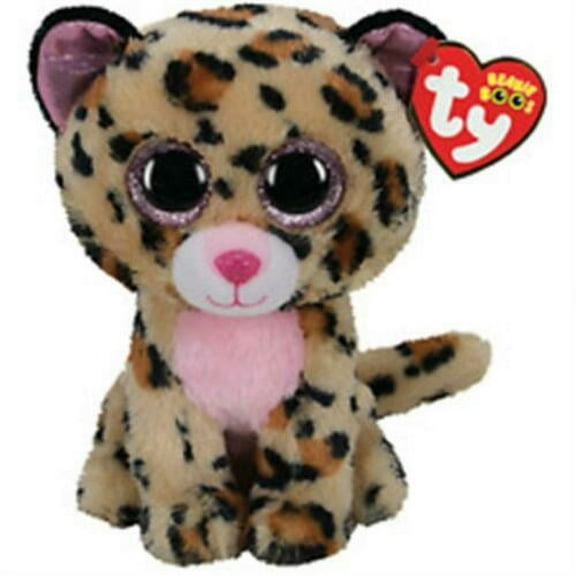 Ty Beanie BOOS -livvie The Leopard (Glitter Eyes) Small 6"Plush