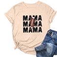 thumbnail image 2 of Mujeres Manga Corta Tops Impreso Cuello Redondo Camiseta Superior, Poliéster Spandex Vintage Humor, 2 of 4