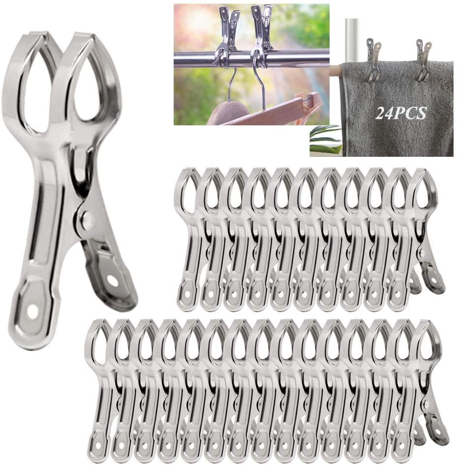 Beach Towel Clips, 24Pcs Large Dseap Plastic Towel Clips,Windproof