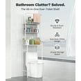 thumbnail image 7 of Riousery Over the Toilet Storage Rack, 3 Tier Bathroom Shelf with Hanging Rod, Freestanding Space Saver, White, 7 of 7