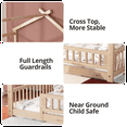 thumbnail image 3 of Twin Size House Floor Bed with Roof, Wooden Montessori Floor Bed Frame with Safety Fence and Wooden Slats, Montessori House Floor Bed for Boys and Girls, Natural, 3 of 7