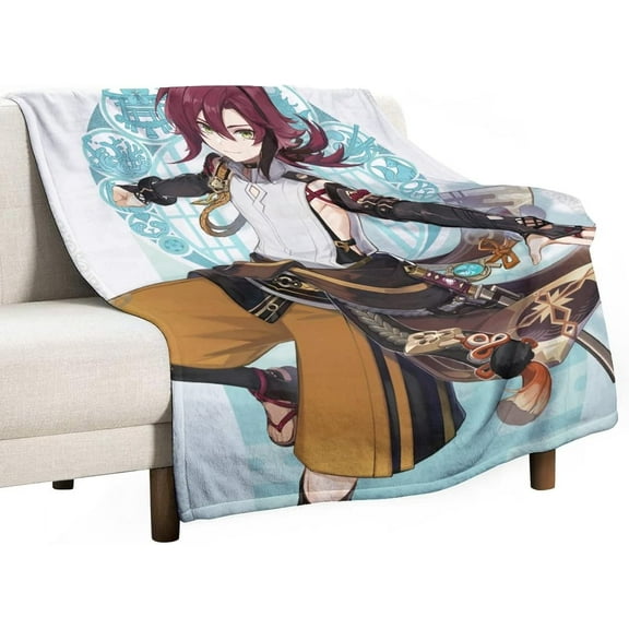 Genshin Impact Blanket Inazuma Shikanoin Heizou Anime Blanket 80"×60" Super Soft Flannel Throw Blanket Warm Winter Blanket Towel Blanket for Couch Kids Girls & Adults