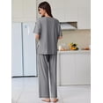 thumbnail image 2 of Ekouaer Lounge Sets for Women Short Sleeve Pullover Tops and Long Pants Soft Pajamas Set 2 Piece Outfits, 2 of 6