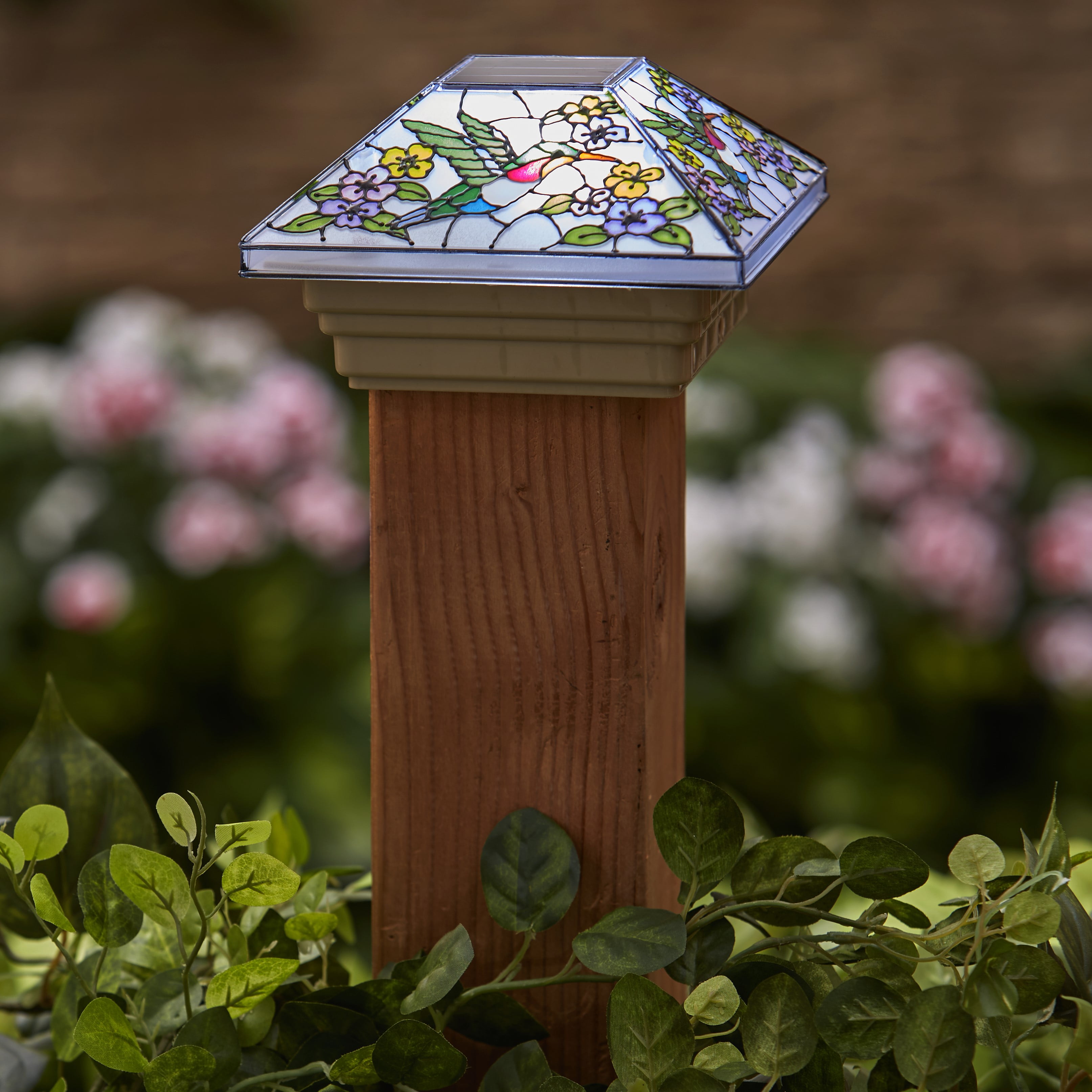 Stained glass top solar lights