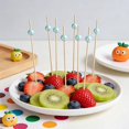 SharkTRUE Wood Cocktail Picks, Colorful Fruit Drink Skewers Cocktail ...