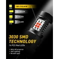 thumbnail image 3 of AUXITO Brilliant Red 3056 3057 3156 3157 14-SMD 3030 Chipsets LED Bulbs with Projector for Brake Light Tail Light Turn Signal Blinkers, Pack of 2, 3 of 6