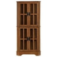 thumbnail image 3 of Coreosis 4-shelf Corner Curio Cabinet Golden Brown, 3 of 10