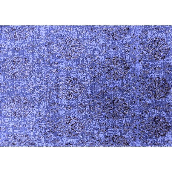 Ahgly Company Indoor Rectangle Oriental Blue Industrial Area Rugs, 2' x 5'