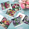 thumbnail image 5 of 6pcs Diamond Painting Kit Greeting Cards, Beautiful Flower Basket Theme 5D Handmade Art Birthday Holiday Gift Cards with Envelopes, 5 of 7