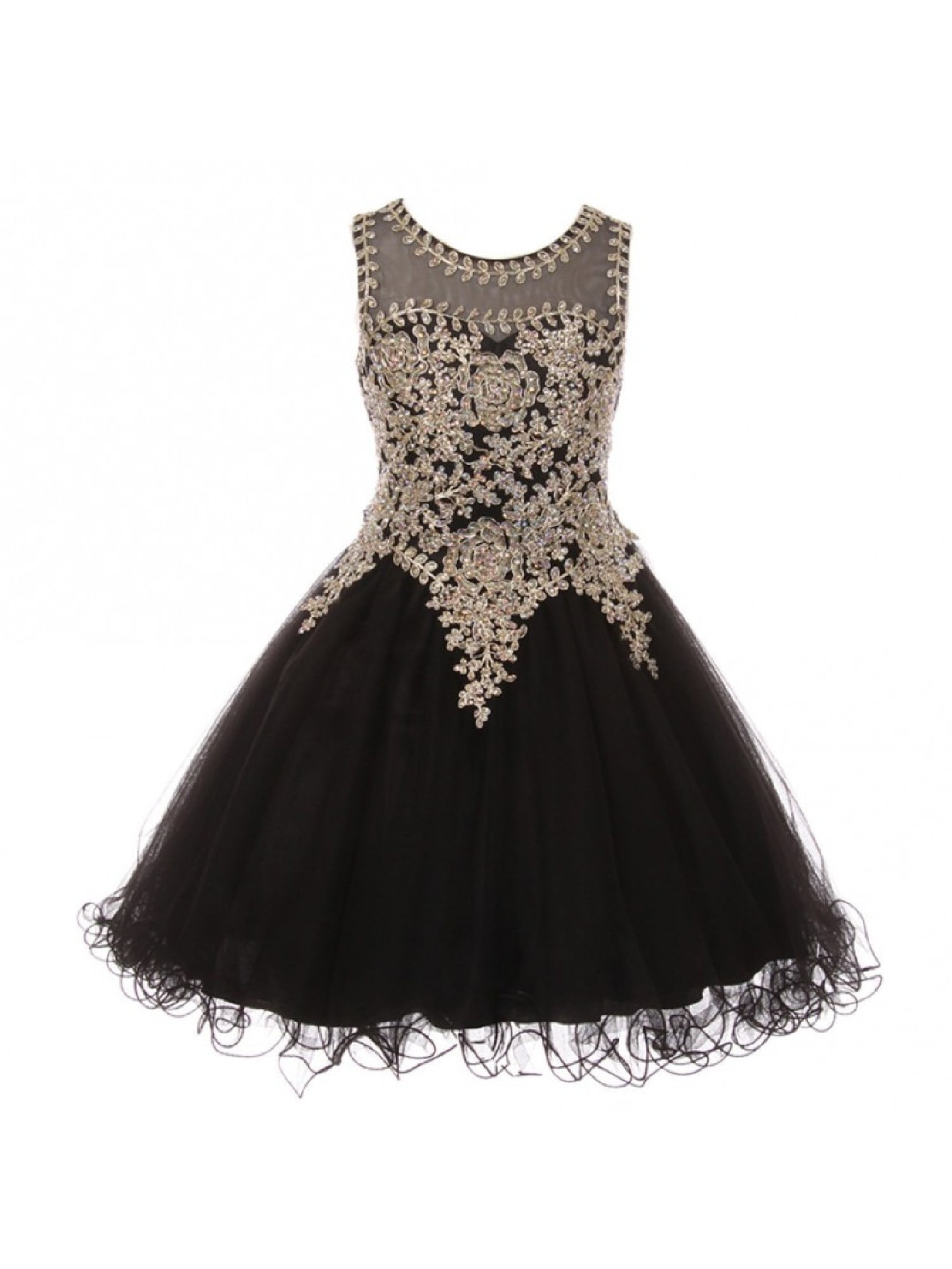 black and gold junior bridesmaid dresses