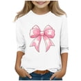 thumbnail image 2 of Asxite Girls and Boys Print Tops 3/4 Sleeve Crew Neck T Shirt Fall Casual School Uniform, 2 of 5