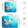 thumbnail image 3 of FREEAMG Absorbent Dishes Drainer/Rack Mat for Countertop Small Size 16 x 18 inch, Microfiber Dish Drying Pads Kitchen Counter Draining Pad Pink Flowers Spring and Flying Blue Butterfly, 3 of 7