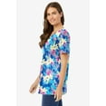 thumbnail image 3 of Woman Within Plus Size Perfect Printed Short-Sleeve V-Neck Tee, 3 of 6