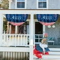 thumbnail image 4 of Chmadoxn Arched Patriotic Fan Flags - Semi-Circle July 4th Outdoor Banner Set, Heavy Duty -Free Hanging for Porch & Cemetery Decor​​, 4 of 6