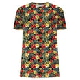 thumbnail image 7 of GaThRRgYP Womens Tops under $10,Women's Crew-neck Pleated Short-sleeved Pullover Casual Print Loose Top Multicolor S, 7 of 7