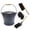Black*1 Set, variant on Ash Bucket with Lid, Small Fireplace Ash Bucket with Lid and Shovel, 2 Gallon Metal Bucket for Fireplace with Hand Broom and Gloves, Fireplace Bucket for Ashes for Wood Stove and Fire Pit, 1 Set