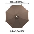thumbnail image 2 of 8 Ribs Umbrella Replacement 10ft Patio Umbrella Replacement Cloth Outdoor Garden Parasol Replacement Fabric, 2 of 7