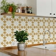 thumbnail image 2 of Mi Alma Vinyl Backsplash Decor - Beige Vintage Flower Peel & Stick Tiles 6x6, 2 of 14
