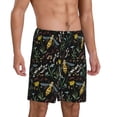 thumbnail image 2 of Kdxio Wasp and Florals Print Mens Sleep Shorts Bottoms Soft Comfy Pajama Wear Pants with Drawstring Pockets, 2 of 7