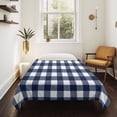 thumbnail image 4 of Navy Blue Check Tapestry for Bedroom Wall Hanging Tapestry, Farmhouse Buffalo Plaid Blue Ceiling Backdrop Tapestries Poster Blanket Wall Decor for Teens Room Living Room Dorm 39" x 59", 4 of 8