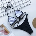 thumbnail image 5 of Hinvhai Plus size Swimsuits clearance Women's Bikini Patchwork Set Swimsuit Two Piece Filled Bra Swimwear Beachwear Black M(M), 5 of 7