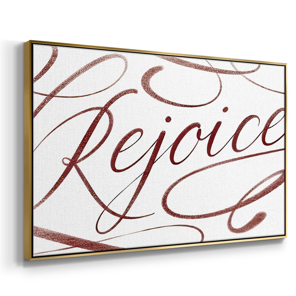 Rejoice - Framed Gallery Wrapped Holiday Canvas - 27 x 41 - Gold Frame