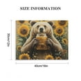 thumbnail image 2 of ZFLMY Bear Honey Sunflowers Wall Art Canvas Decor for Bedroom Kitchen, Modern Prints Ready To Hang Home Decor 16x12in, 2 of 6