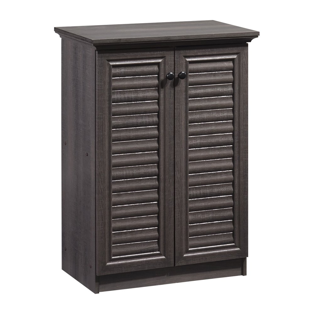 Home Basics 4 Tier Shoe with Louvered Doors, Ash