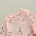 thumbnail image 4 of Newborn Baby Girls Floral Print Knit Sweatshirt Pullover Tops Long Pants Trousers Headband Set, 4 of 7