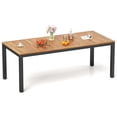 thumbnail image 1 of Patiojoy 79" Rectangular Acacia Wood Dining Table 8-Person Patio Dining Table with Umbrella Hole, 1 of 10