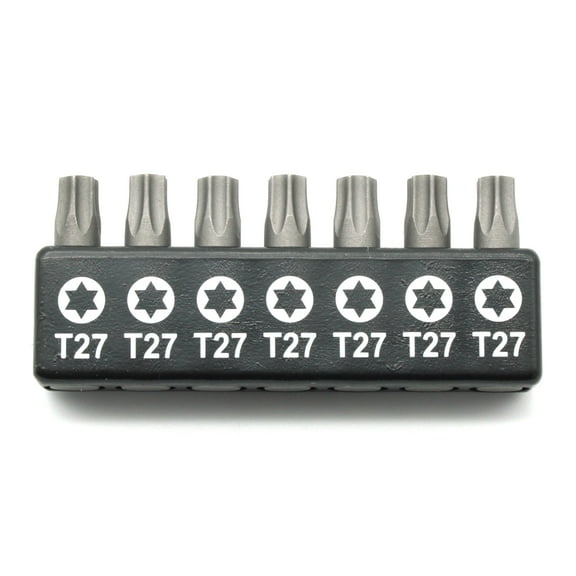 TMAX 7 pc T27 Torx Star 6 Point T-27 Screwdriver Impact Ready 1 Inch Length Insert Bits Hex Shank with Quick Release Slot