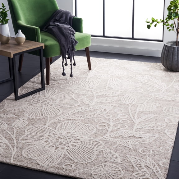 Safavieh Jardin Natalie Floral Wool Area Rug, Natural/Ivory, 5' x 8'