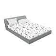 thumbnail image 2 of Ambesonne Tribal Fitted Sheet & Pillow Sham Set, Aztec Geometric Design, Full, Black and White, 2 of 2
