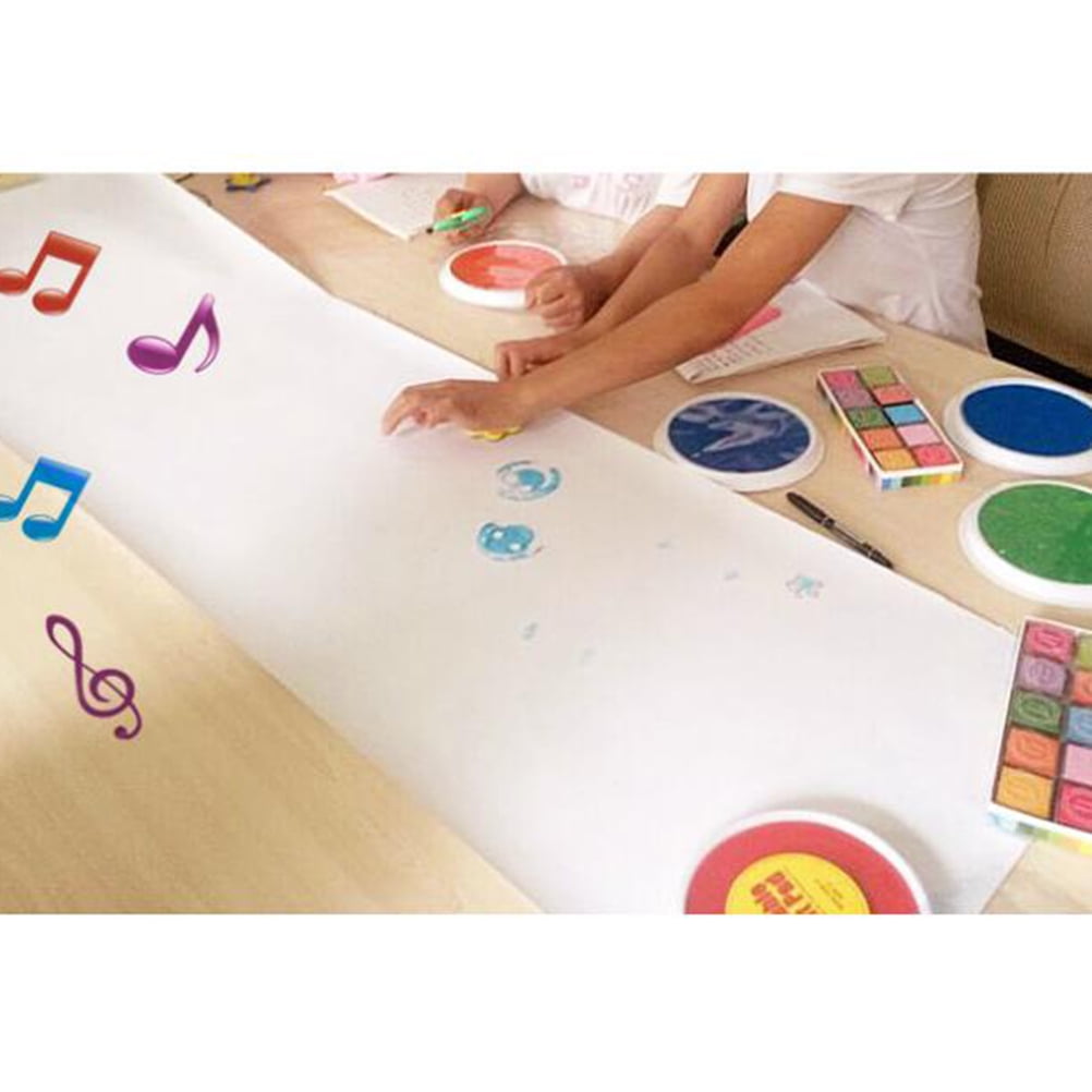 EXHUMKY White Craft Paper Roll for Family Activities Non Printed Paper with Thick Surface for Drawing and Stamping