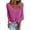 Purple, variant on aidice Plus Size Tops for Women Casual V Neck 3/4 Sleeve Knit Hollow out Comfy Solid Color Shirts