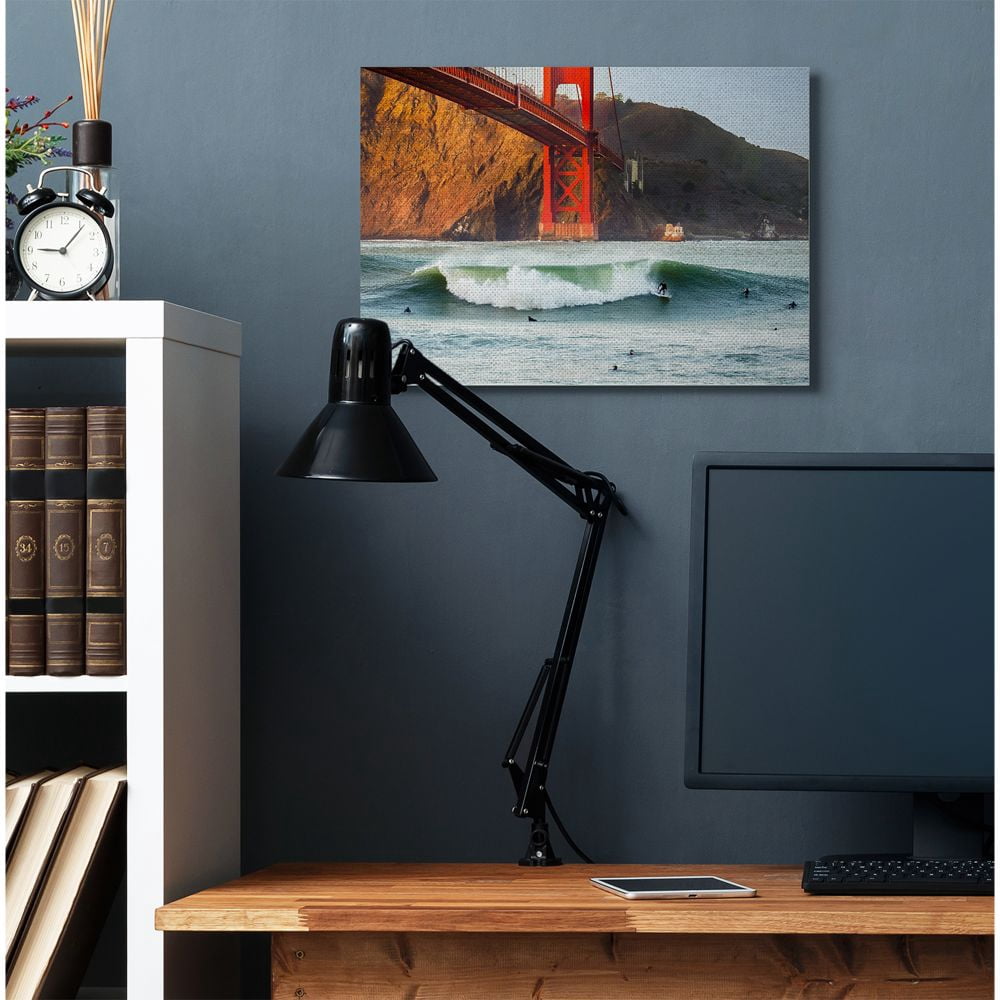 Stupell Industries Golden Gate Surfers California Coastal Sports Canvas Wall Art Design by Dave Gordon, 24" x 30"