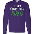 thumbnail image 3 of Inktastic Merry Christmas Green Plaid Christmas Trees Long Sleeve T-Shirt, 3 of 5