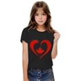 thumbnail image 6 of THDHVS Girls Summer T-Shirts,Summer Casual Tops for Kids,Girls Short Sleeve Heart Print T-Shirts Casual Cotton Tee Tops Blouse Black 3-4 Years, 6 of 7