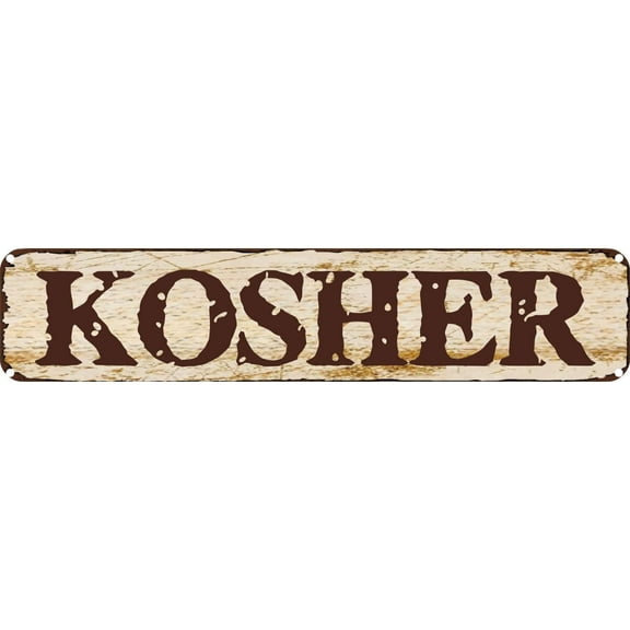 Vintage Tin Sign Retro Metal Wall Decor KOSHER Rustic Aluminum Plaque for Home,Bar,Kitchen,Garage,Man Cave 4x16 Inch