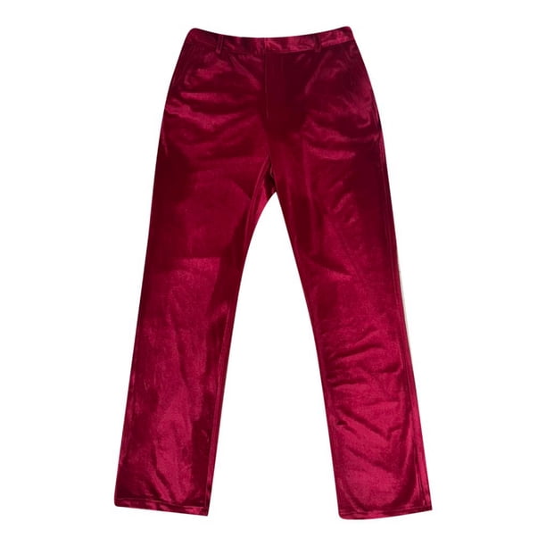 Pantalones informales de felpa de color liso para hombre otoño/invierno - Poliéster spandex, ligeros y suaves, versátiles para el día a día/fiestas - Tallas S-XXXL